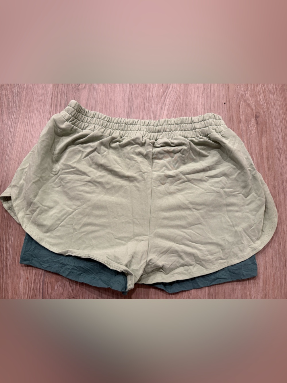 Light Sage Women’s Athletic Shorts with Elastic Waist